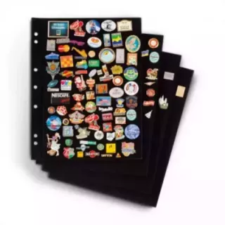 Hojas para album pin, de terciopelo negro, paquete de 4 Hojas Leuchtturm