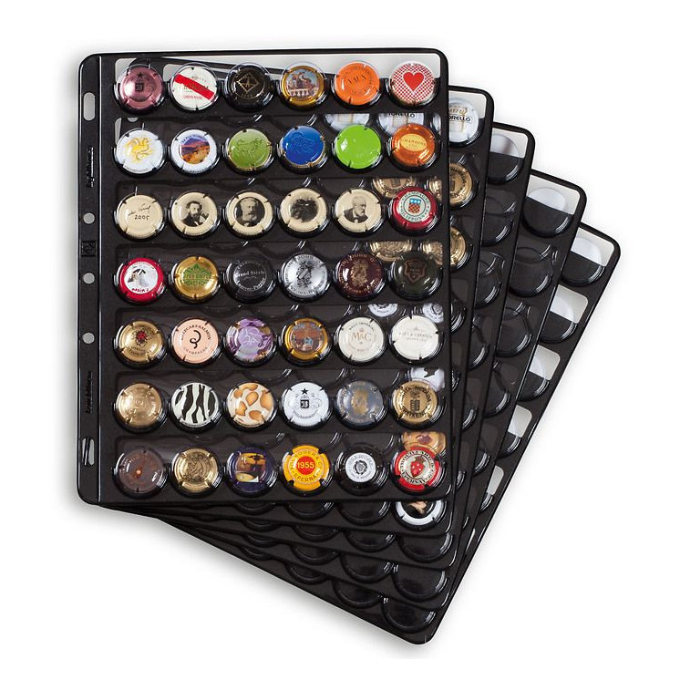 Álbum Leuchtturm para coleccionar placas de cava/champagne, incluye 5 hojas COMPART Negras