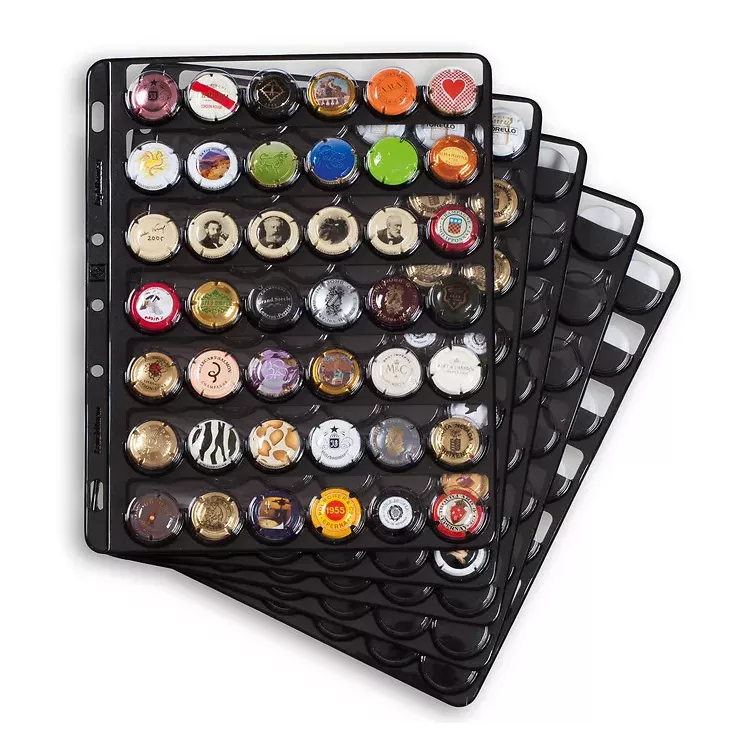 Álbum Leuchtturm para coleccionar placas de cava/champagne, incluye 5 hojas COMPART Negras