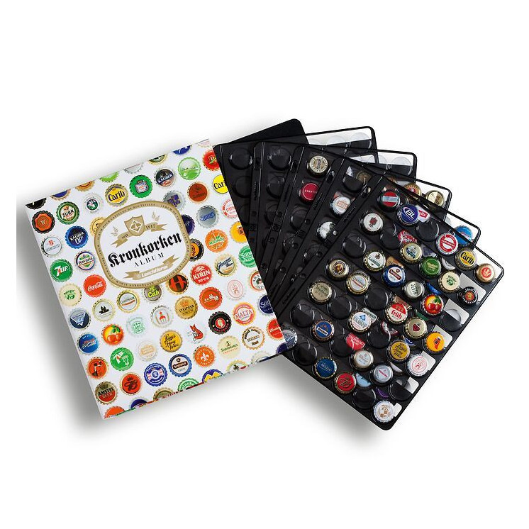 Álbum Leuchtturm para coleecionar tapas de botellas, con 5 hojas COMPART