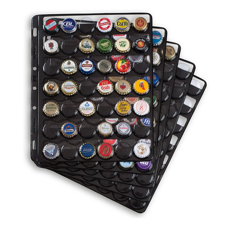 Álbum Leuchtturm para coleecionar tapas de botellas, con 5 hojas COMPART