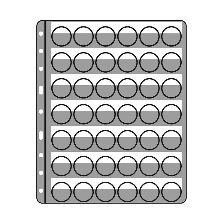 Hojas almacenaje COMPART Leuchtturm, para 42 tapones de botellas de champán, color tranparentes