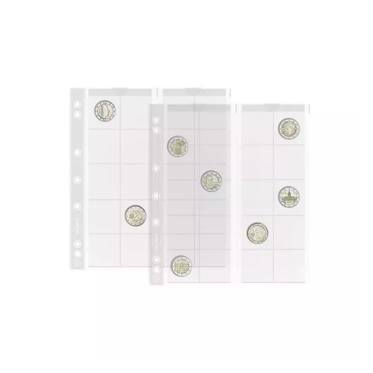 Hojas para monedas NUMIS Leuchtturm, 20 fundas hasta 34 mm Ø, paquete de 5